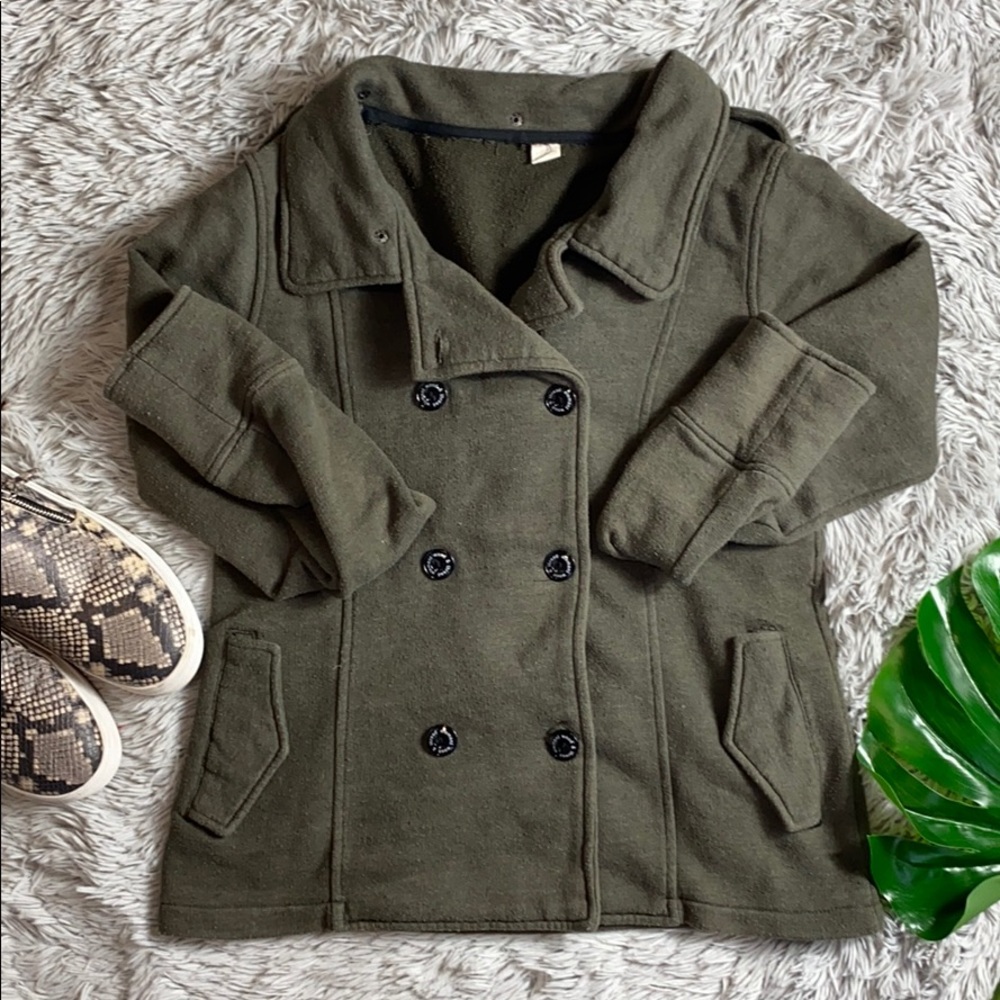 Element wood & thread grey/green pea coat